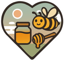 Bienenhonig vom eigenen Hof – Glas Honig und Honiglöffel